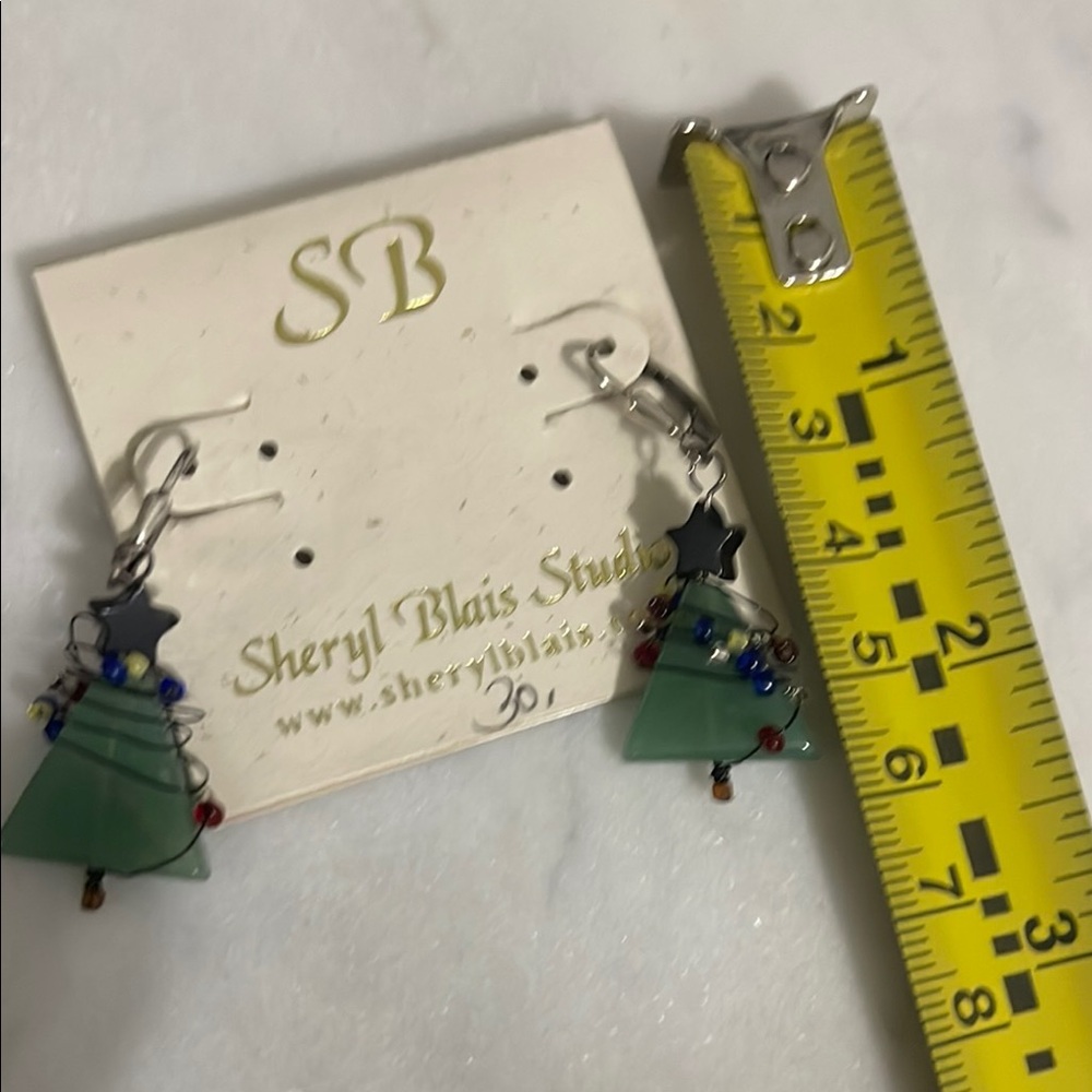 Green Tree Earrings
